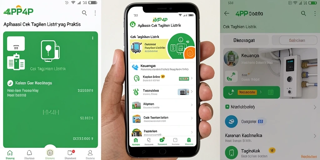 Antarmuka aplikasi 4P4P untuk cek tagihan listrik.