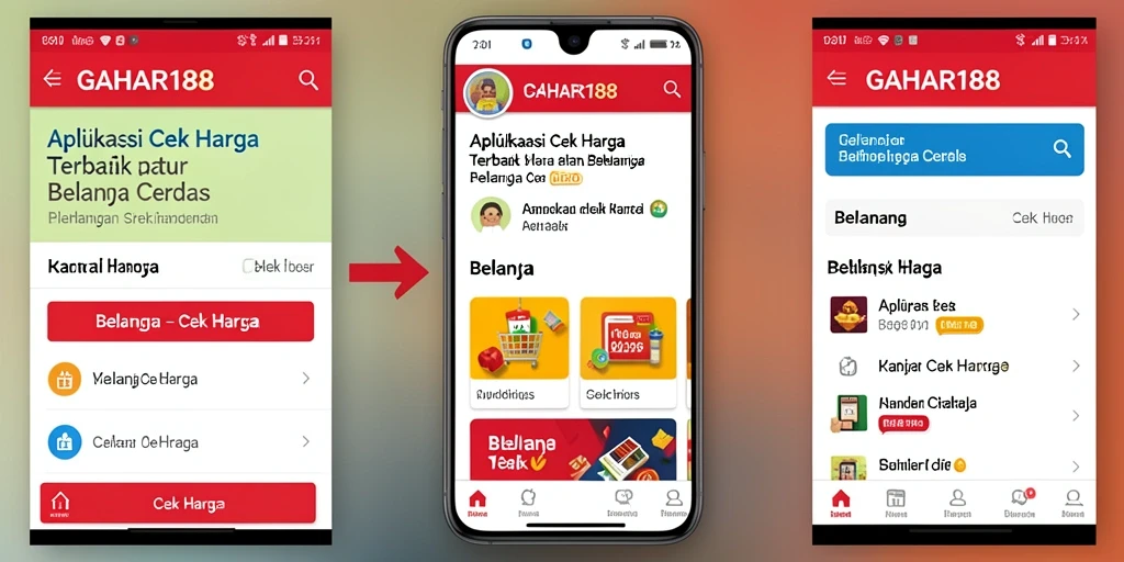 Tampilan antarmuka aplikasi Cek Harga GAHAR188 yang user-friendly.